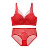 2025 Seamless Red Push-Up Bra & Panty Set: Wirefree, Adjustable, Enhances Small Chest, Comfortable for Women