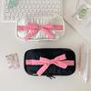 Desktop Storage Bow Stationery Bag Sweet Lace Bow Pencil Pouch Korean Style Pencil Case  Office