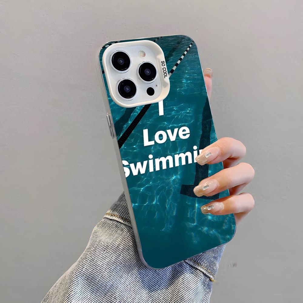 Swimming Pool Water Phone Case For IPhone 17 Pro Max 15 Pro 16 14 Plus 12 13 Mini 11 Pro Shockproof Colorful Cover