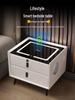 Smart Minimalist Bedside Table: Dual Drawers, Wireless Charging, Light, Bluetooth Speaker