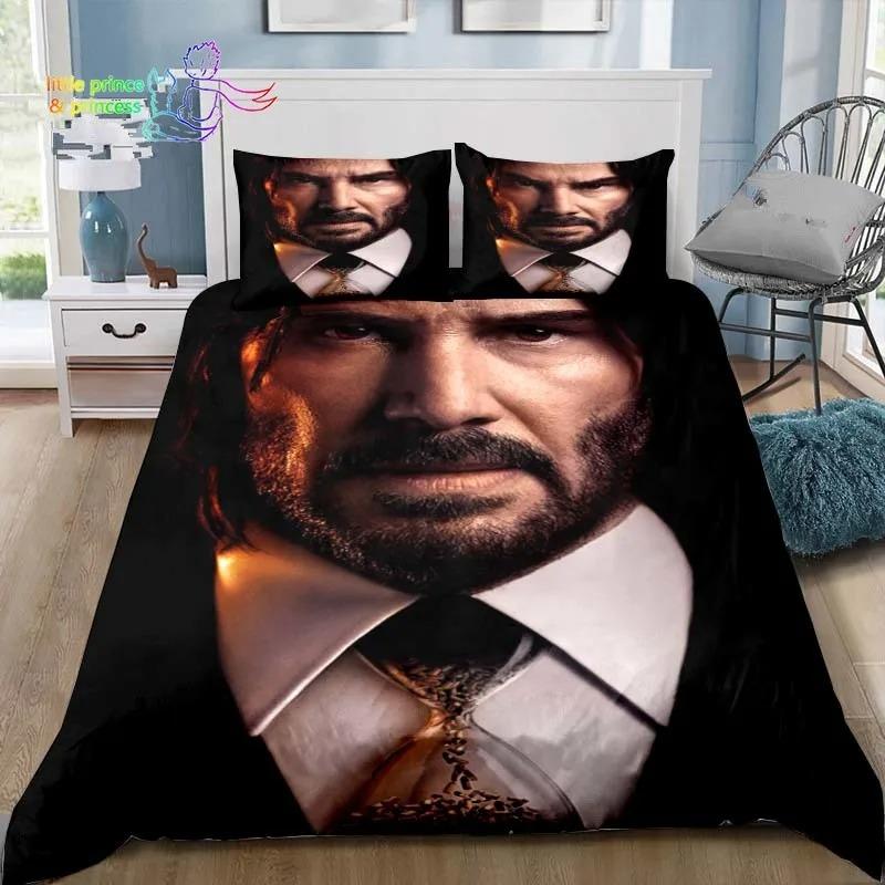 

Thriller Film John Wick Comfortable Duvet Quilt Cover Pillowcase Bedding Set Children Bedroom Decoration Home Textile 70x133cm 2pcs