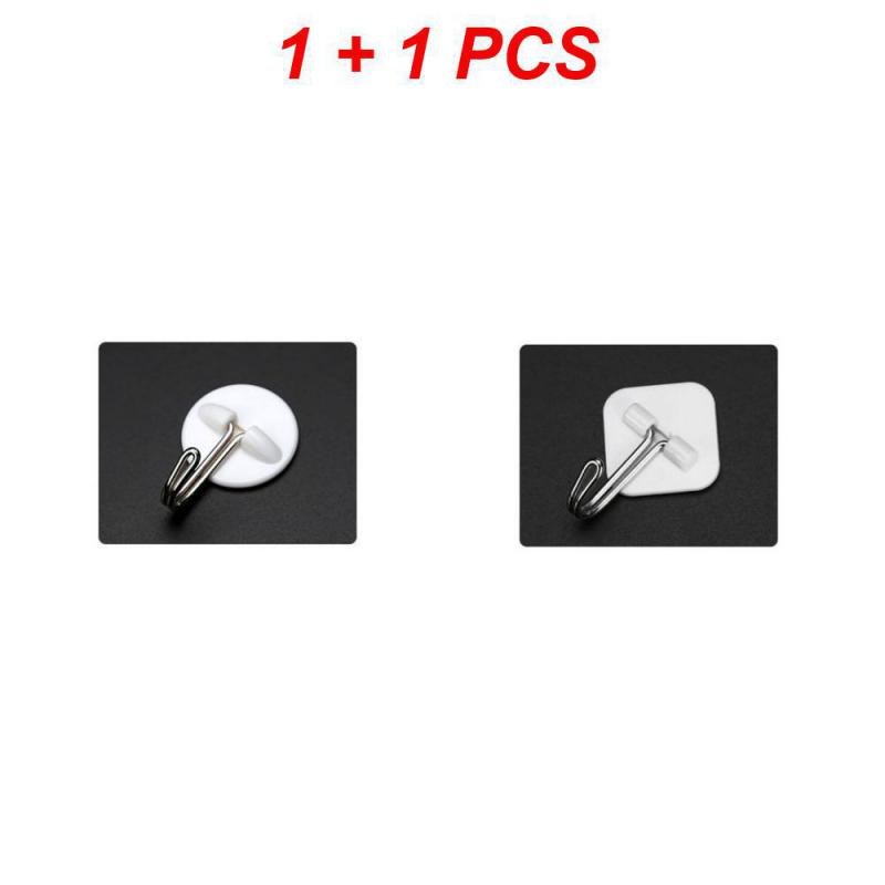 1/2/3PCS Adhesive Hook Not Damaging The Wall Smooth Adhesion White Cartoon Strong Sticky Furniture Supplies Wall Hooks