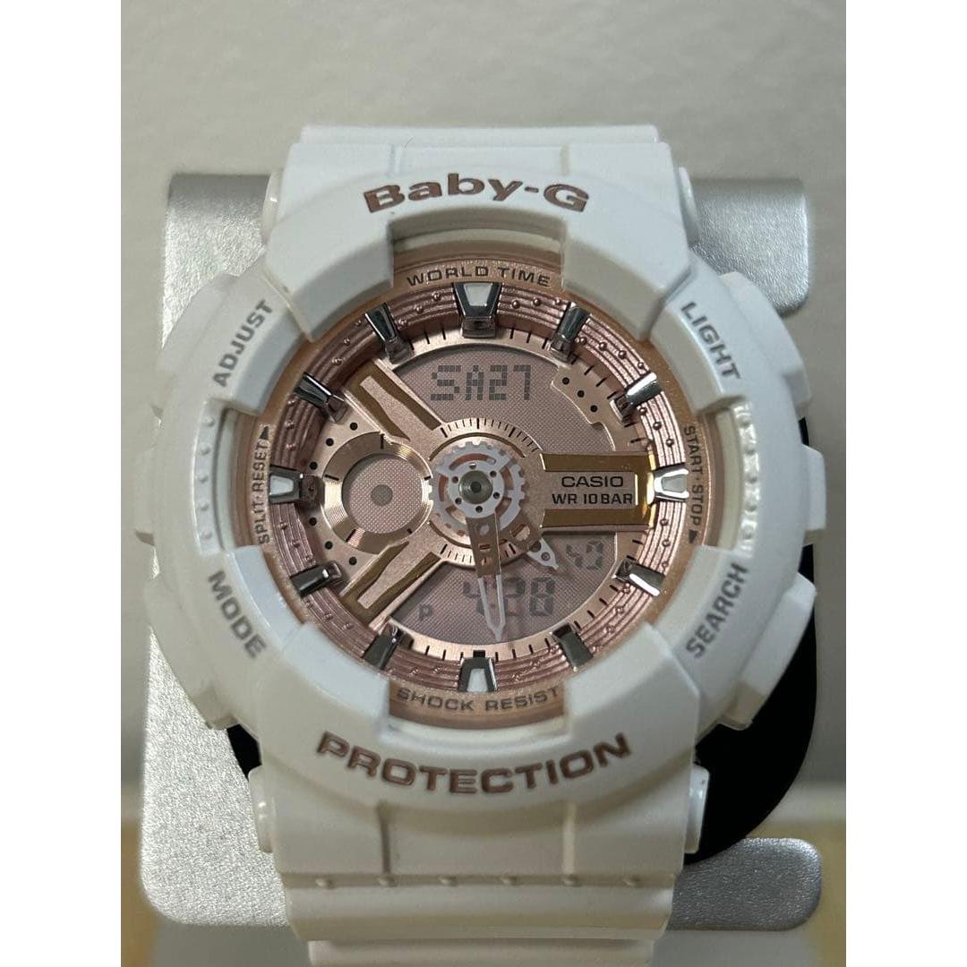 Used CASIO Baby-G BA-110 White Operation Item Ladies Watch