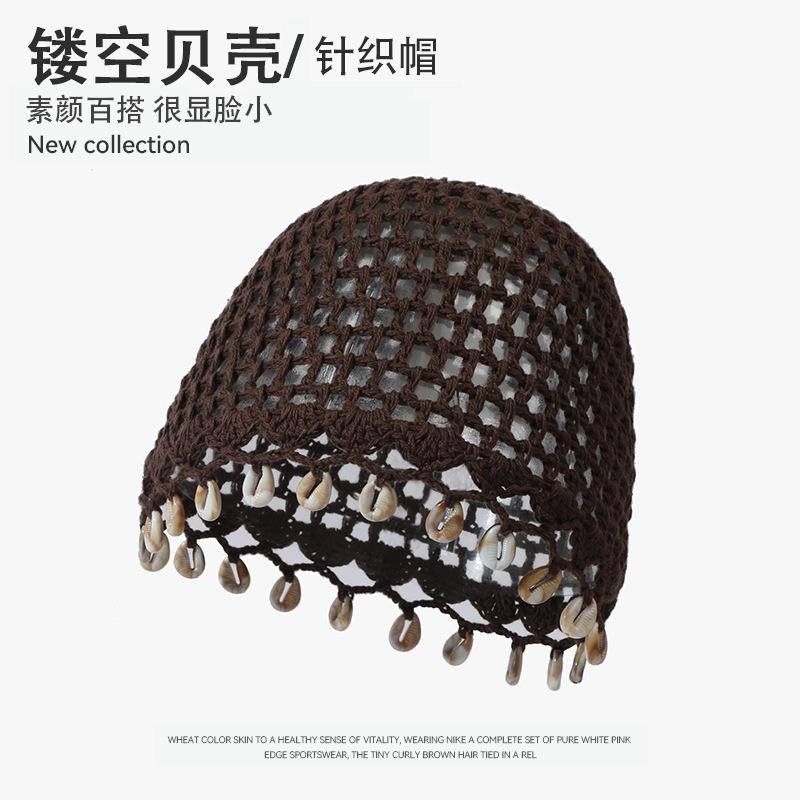 Beret women's autumn and winter handmade knitted wool hat double-layer warm and windproof retro niche stacked bag head cold hat