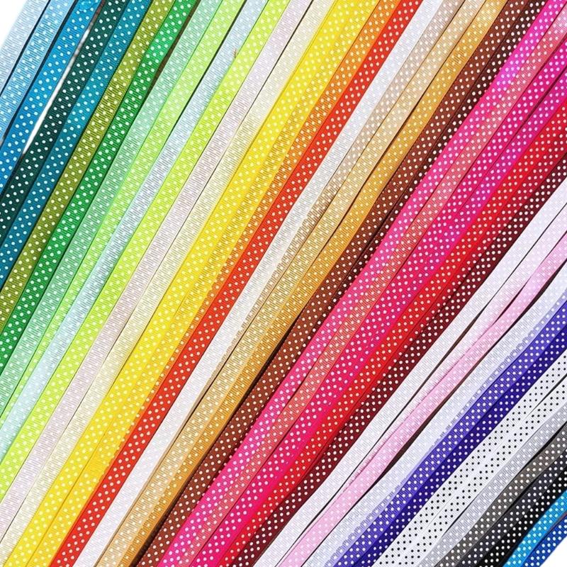 Pack Of 49 Chromaticity Silk Ribbon For DIY Bows Hair Accessories Crafting Gift Wrapping