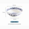 Huiahuang Ceramic 10-inch Blue and White Soup Bowl