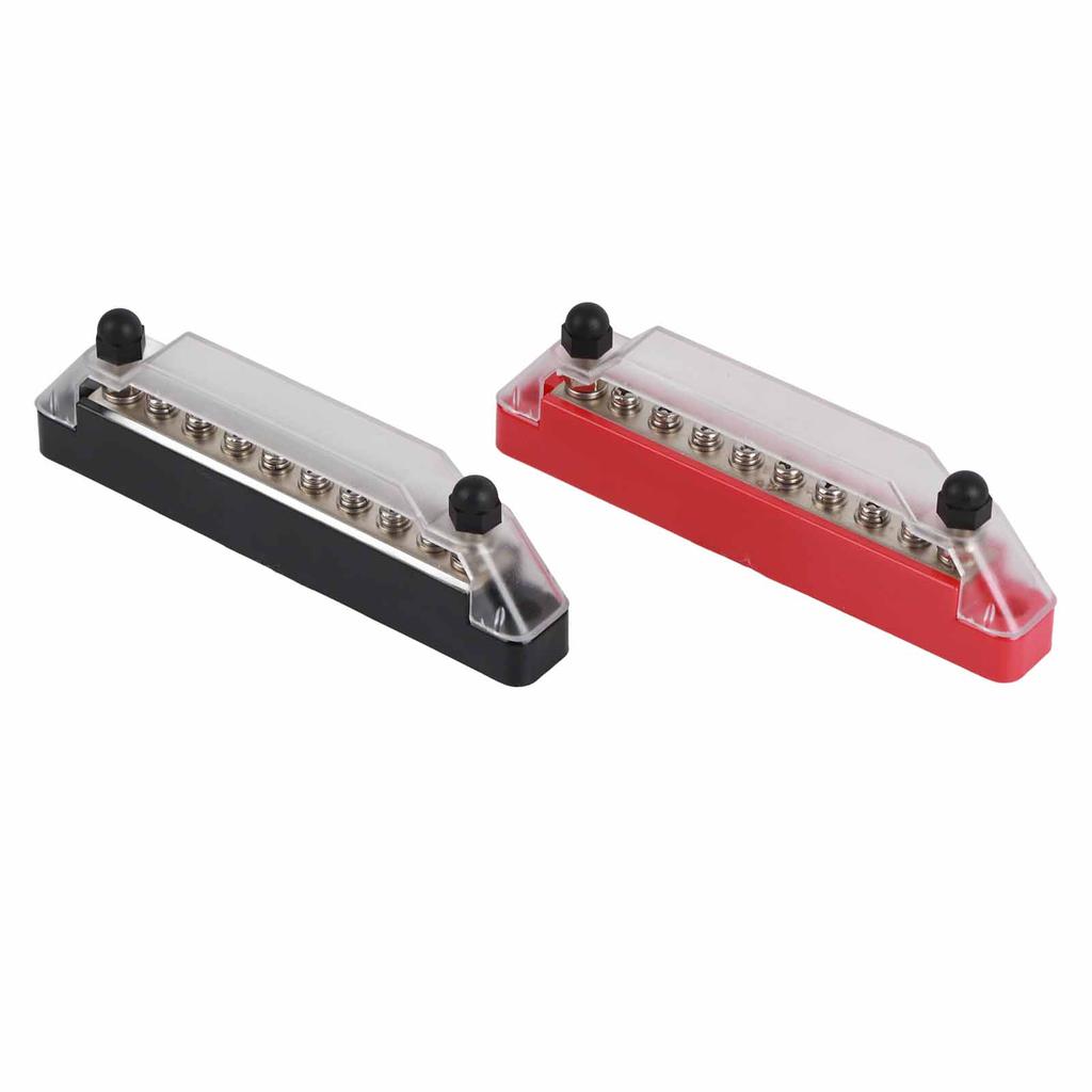 1 Pair 48V 150A 10 Terminal Bus Bar with 20 Terminals Power Distribution Terminal Block for Car RV Stud M6x2  Screw M4x8