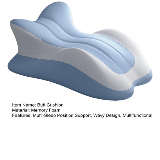 Couples Butt Cushion 3D Curved Wavy Back Cushion Multi-Position Support Memory Foam Wedge Pillow for Bed Lying And Sitting Couples Intimacy