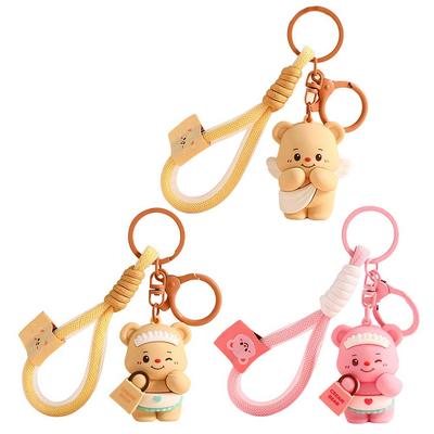 Cute Bear Keychain Cartoon Bear Keyring Car Keyring Animal Keychain for Handbags Purses Bags and Backpacks Gift for Women Men