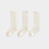 3Pairs Princess White Lace Ruffle Stockings Girl Summer Mesh Sock Thin Breathable Kids Long Socks 3-12Year Children Calf Socks