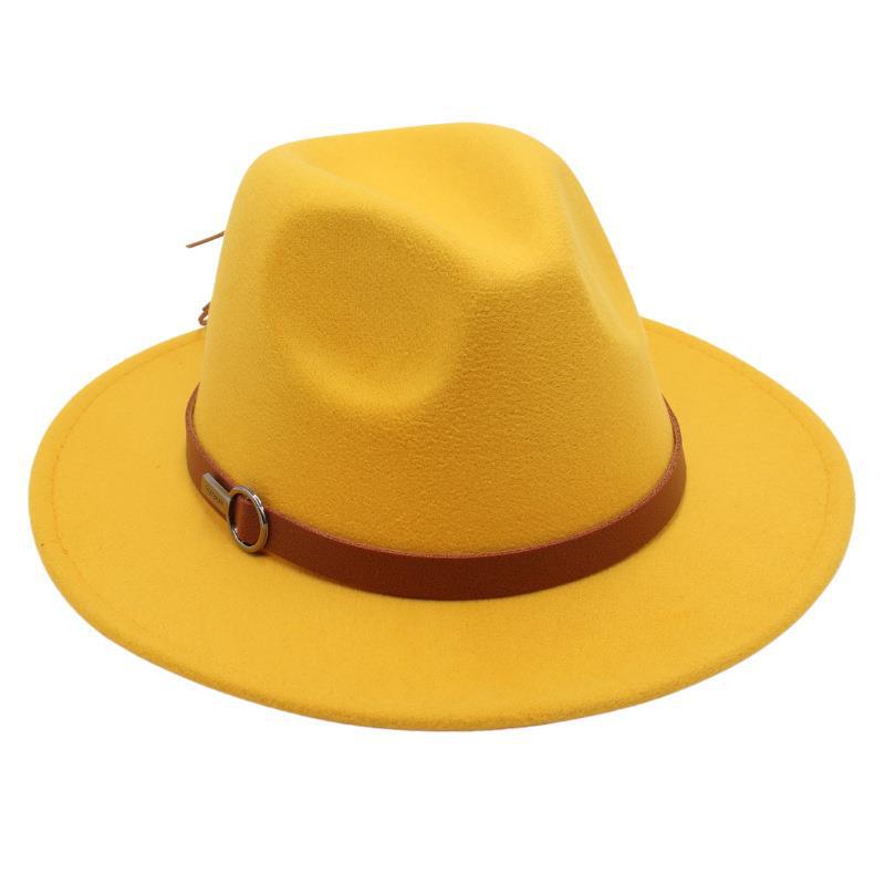 S New Retro British Top Hatsmall Belt Felt Hat Autumn And Winter European And American Jazz Hat Ins Style