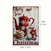 Vintage Snowflake Teapot Metal Tin Sign Wall Decor Christmas Home