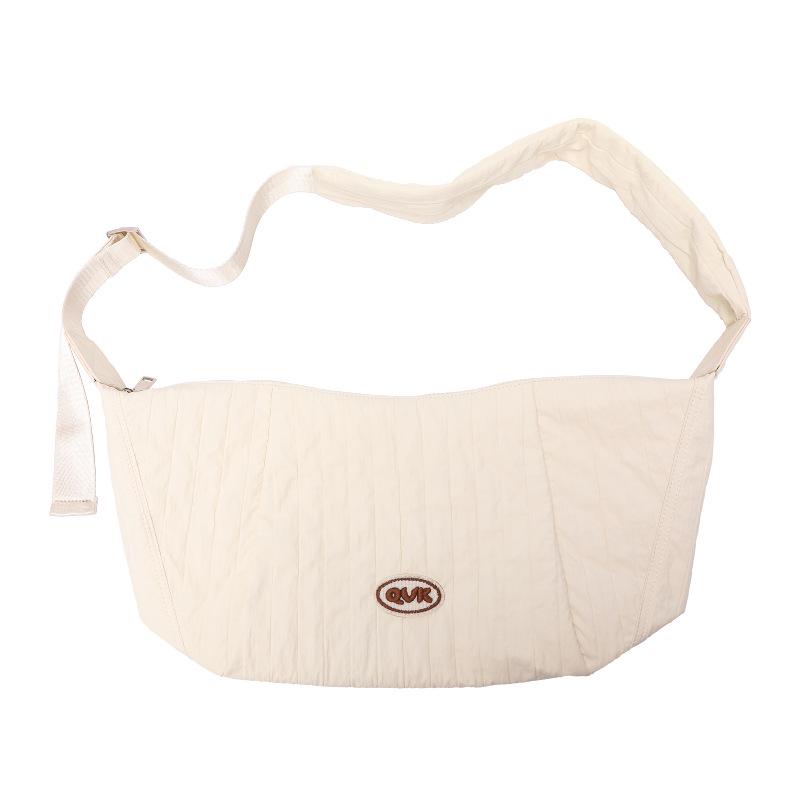 Korean Wrinkled Canvas Dumpling Bag - Versatile Large-Capacity Shoulder & Messenger Bag for Women