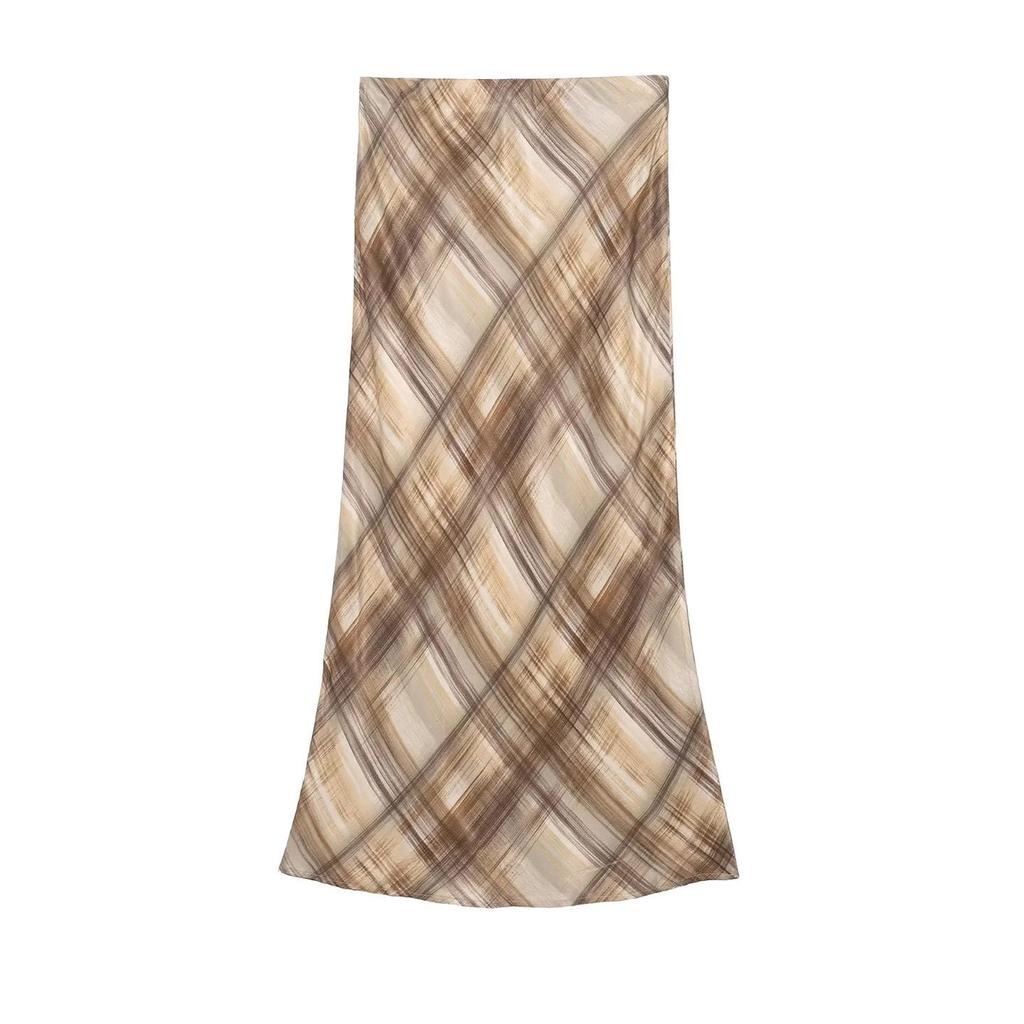 European Style Silk Satin Midi Skirt 2025 - Women's Fashionable Temperament 5029225