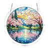 Stained Glass Suncatcher, Acrylic Puzzle Hanging Decoration, 7.48 Inch Round DIY Kit for Adults, Relaxing Craft Gift for Women Moms Puzzle Lovers