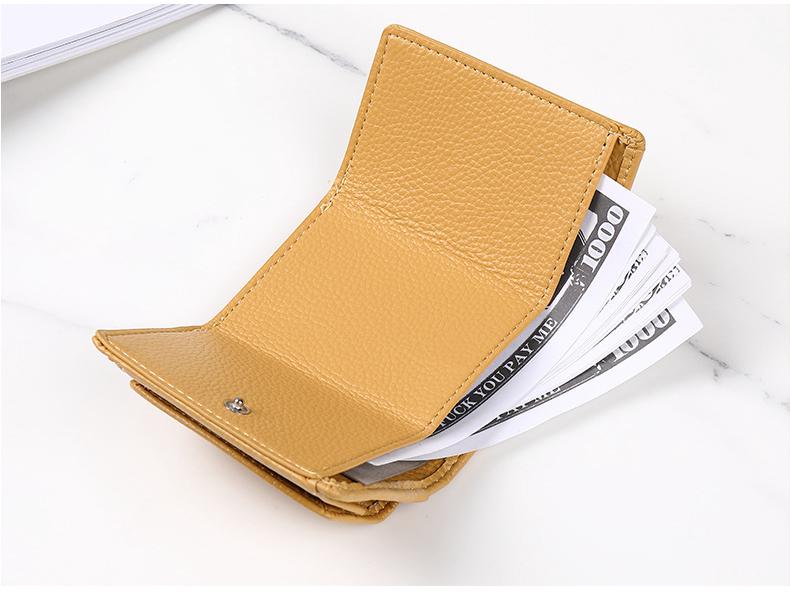 Korean Style Women's Short Tri-Fold Wallet: Large Capacity, Multi-Card Slot, Anti-Demagnetization.