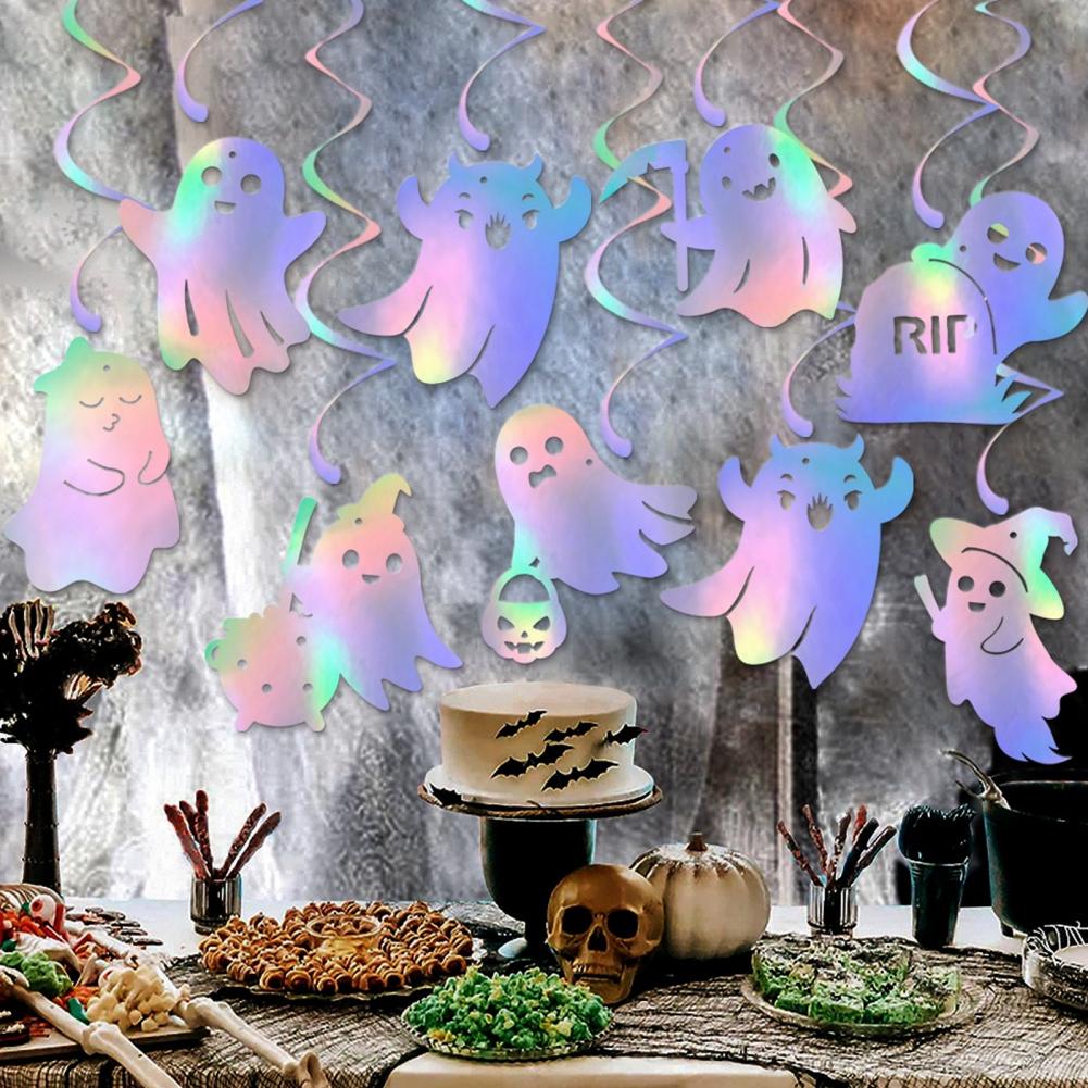 Spooky Hanging Swirls for Events Halloween Hanging Swirl Decorations Ghost Hanging Swirls Set for Halloween Party for Haunted
