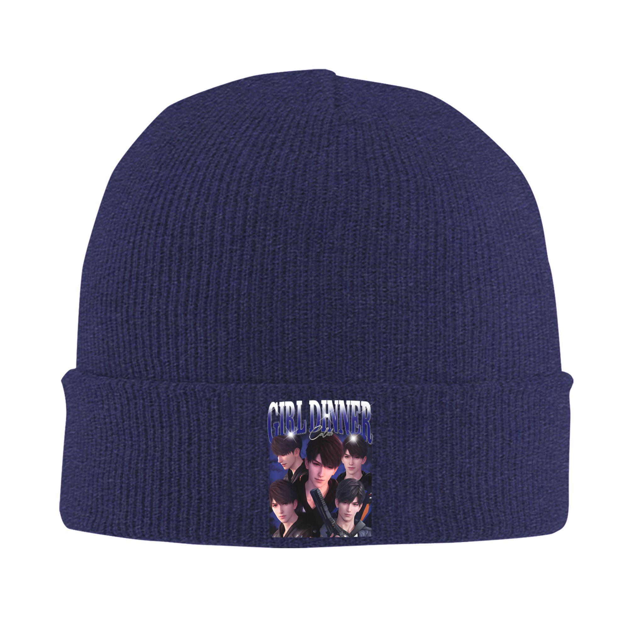 

Adult Unisex Funny Girl Dinner Graphic Love and Deepspace Beanie Hats Street Knitted Hat Autumn Gym Caps Warm Soft Bonnet Hats One Size
