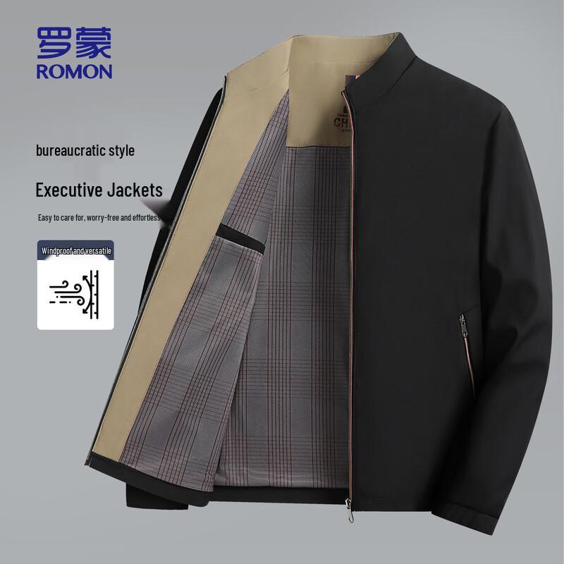 

ROMON Men s Stand Collar Business Casual Windproof Jacket 4XL