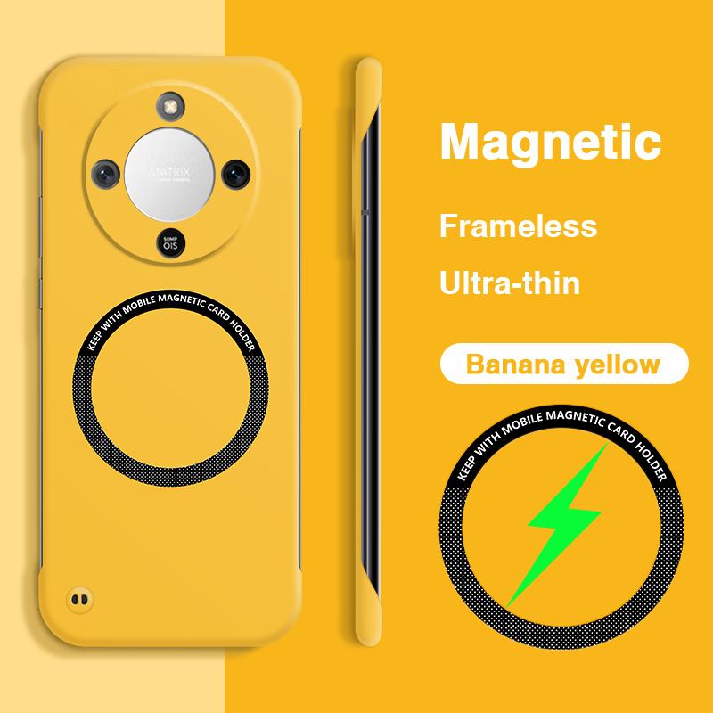 

Frameless Hard Thin Phone Case for Honor X9D Magic8 Lite 5G Magnetic High Qualtiy Wireless Charging Camera Protection Back Cover HONOR Magic8 Lite банан жовтий колір