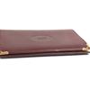 CARTIER Must de Line logo Card Holder Pass Case Card Case Leather wine-red