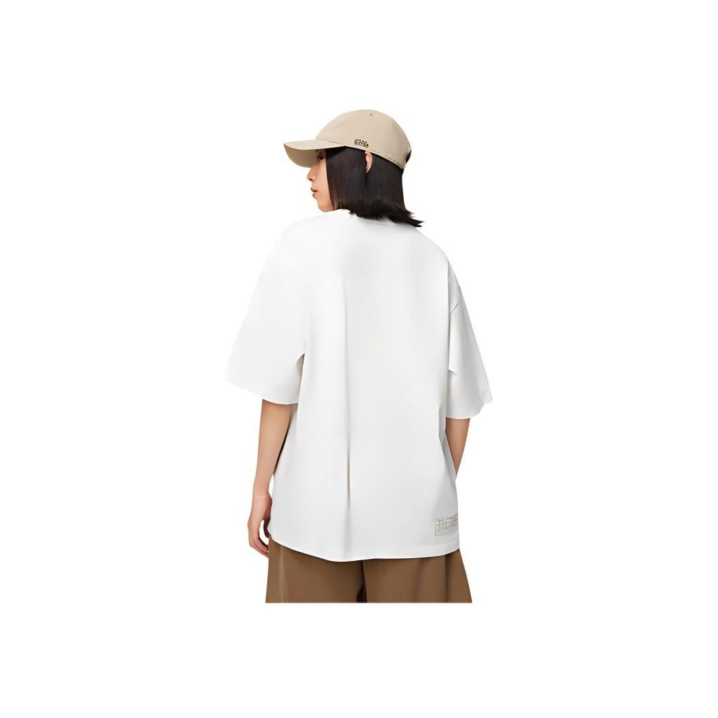 Li-Ning CF Trace Series Tian Gong Kai Wu Round Neck Short Sleeve T-Shirt Unisex Tops White AHST605-1