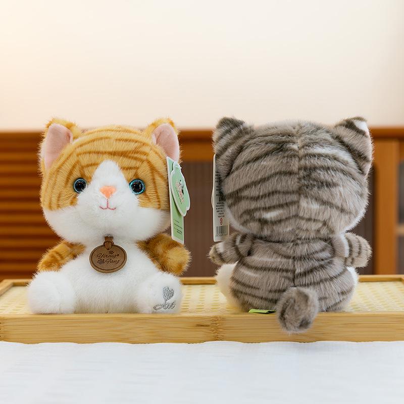 Striped Cat Plush Doll for Kids' Sleep Comfort & Desk Decor
