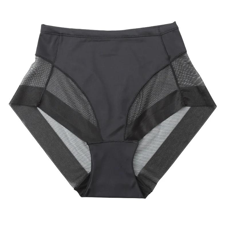 Women High Waist Briefs Seamless Panties Transparent High Elastic Tummy Control Shapewear Ice Silk Butt LifterSexy Lingerie