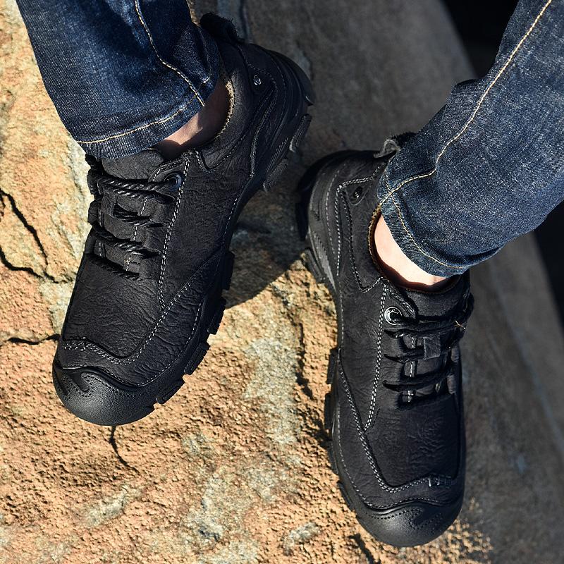 Men Genuine Leather Sports Sneakers Man Travel Casual Shoes Leisure Walking Climbing Men's Footwear Outdoor Camping Hiking Shoes
