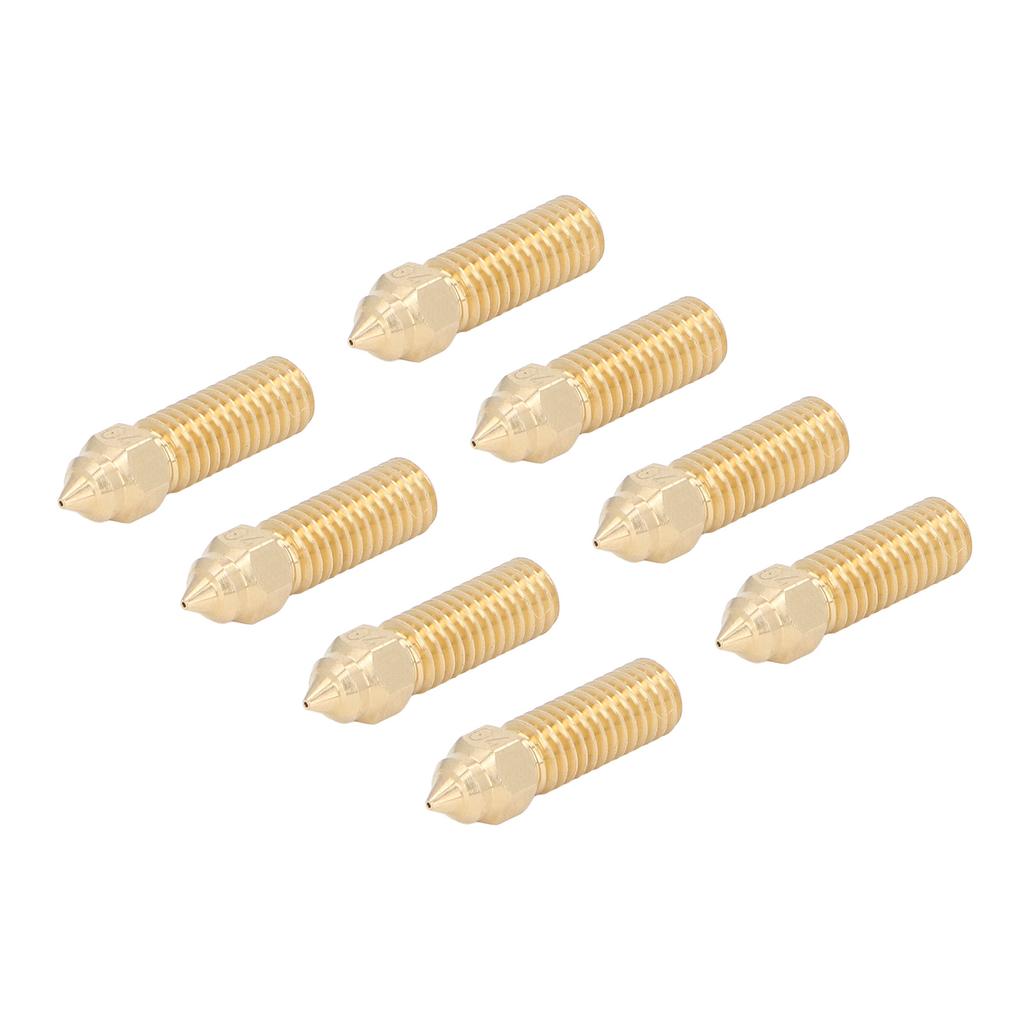 8pcs High Speed Extruder Nozzles 0.4mm High Flow Rate Rapid Heating Brass M6 Thread Nozzles for K1