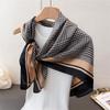 Contrasting Color Thousand Bird Grid Simulation Silk High-End Printing Large Square Scarf Silk Scarf Shawl Headscarf Neck Protection Scarf Scarf
