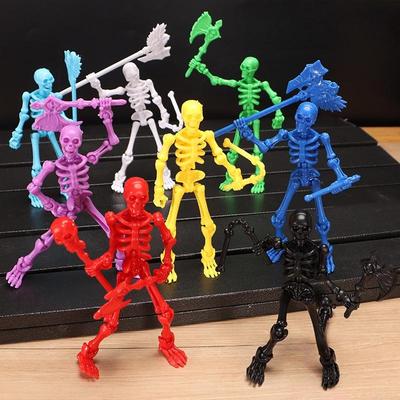 1 Conjunto de Marionete de Crânio e Osso Multi-Articulável Decoração Figuras de Ação Modelo de Crânio Tridimensional Brinquedo de Montagem Presente