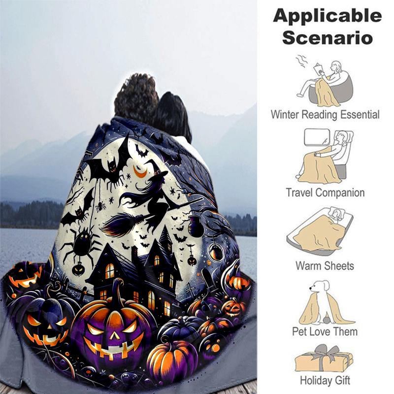 1pc Halloween Bilder Ideen Blanket  Seasonal Universal Home Decorative, Living Room, Travel, Camping, Car Blankets
