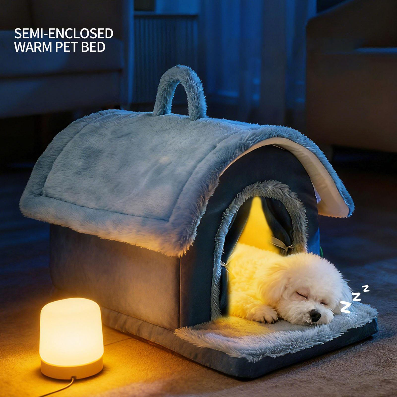 

Small Comfortable Detachable Soft for Kittens Easy to Clean Enclosed Cat House Pet Supplies M