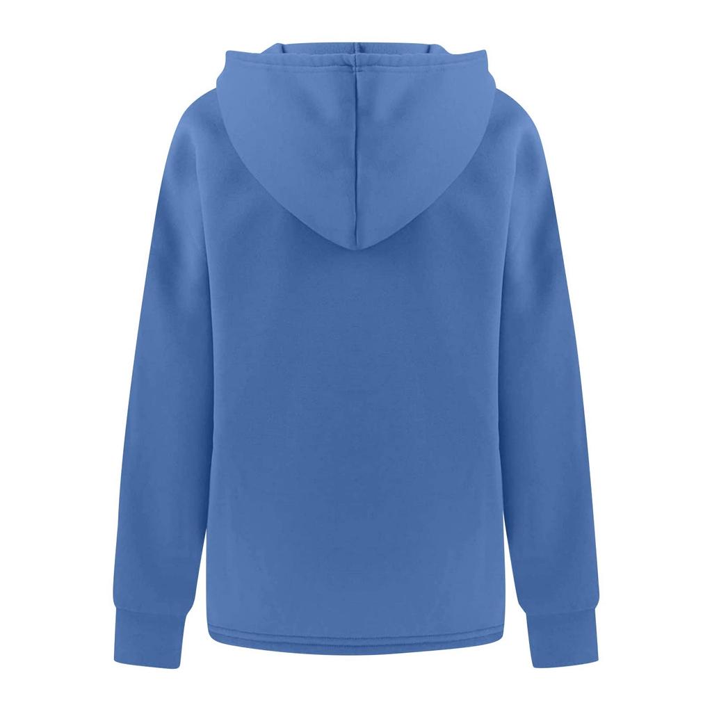 Women's Fashion Casual Solid Color Pocket Long Sleeve Hoodie