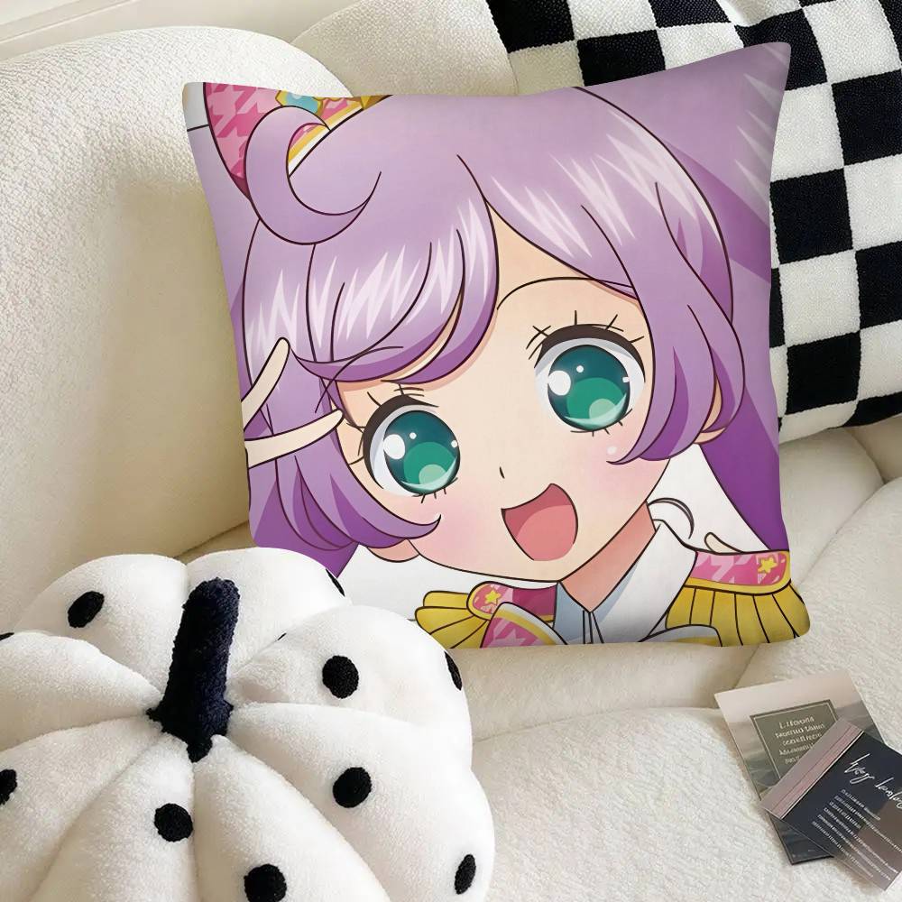 Idol Anime Kiratto Pri Chan Pillow Case Fashion Square Pillowcase Bedroom Sofa Room Ins Decoration Leisure