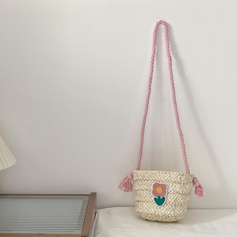 Modern Children's Casual Handbag Handwoven Straw Bag Available In Multiple Colors