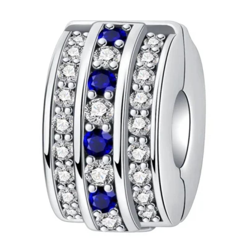 Copper Full Diamond Charms Colorful Heart Blooming Rose Round Beads Pendant Fit Original Bracelets Necklace Jewelry