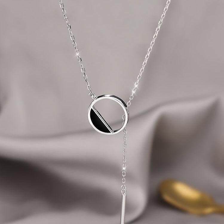 Collier rond en argent sterling 925 pour femme, chaîne de clavicule, bijoux fins, accessoires de mariage mignons