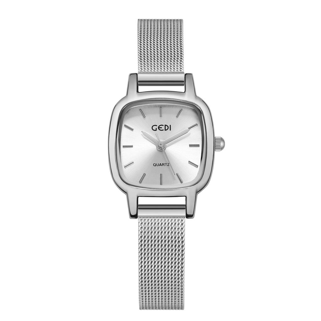 Light Luxury Fashion Simple Premium Square Small Dial Temperament Mesh Strap Waterproof Quartz Ladies Watch