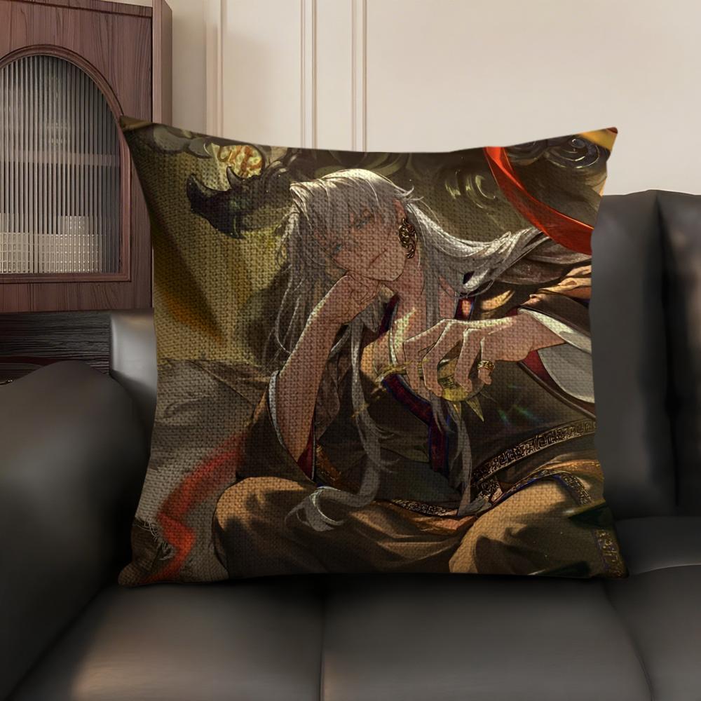 Loving Chinese Style Game DDaiHao Yuan Pillow Case DoubleSided Printing Short Plush Sofa Cushion Cover Bedroom Bedside Pillow