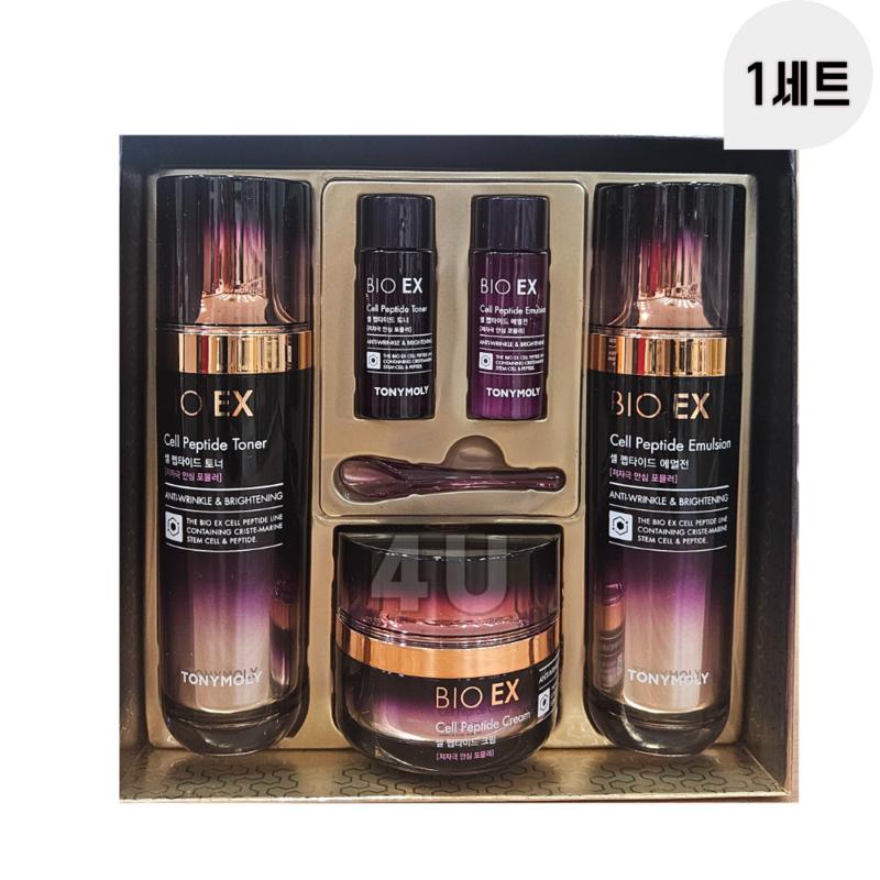 Tony Moly Bio EX Cell Peptide 3-Piece Set, Elasticity, Wrinkle Improvement, Anti-Aging Skincare Basic Set, 1 Set