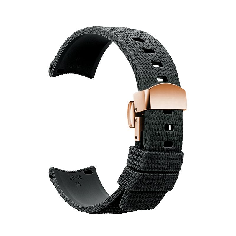 Quick-release elbow with curved fluororubber Watch strap for Tudor White Panda BLACK BAY Chronograph Monster Gold Eye M79360