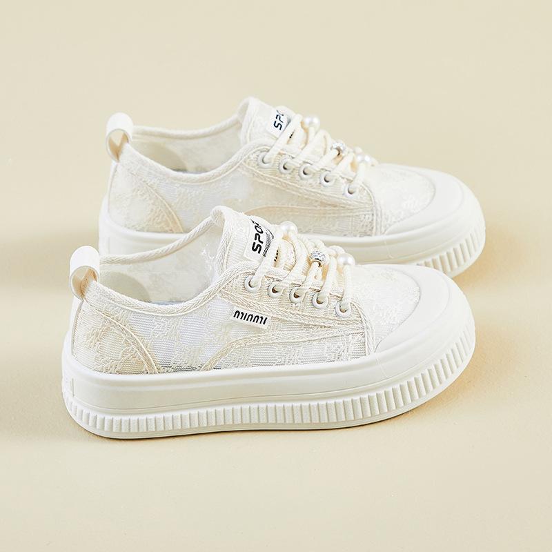 

Новые летние белые туфли для студенток с толстой подошвой, усиленной сеткой, дышащие, повседневные, уличные 40