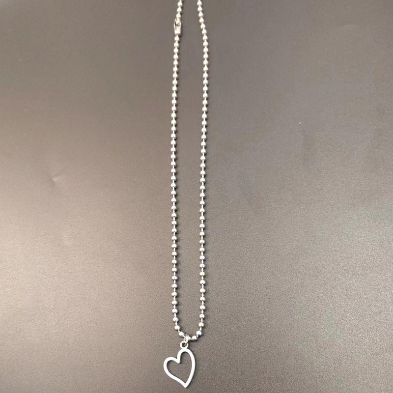 

Jewelry Princess Little Girl Trendy Child Titanium Steel Sweater Chain Cut Out Heart(About 42cm)