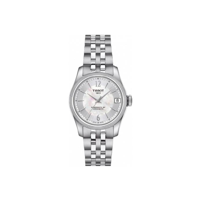 TISSOT Halo Collection Mechanical Movement 50 meter Water Resistance Women s Watch 32mm White Dial T108.208.11.117.00 Silver Dial