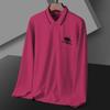 New Men's Embroidered Non-Iron Polo Shirt: High-Quality, Long-Sleeved Casual Business Top for Autumn and Winter.