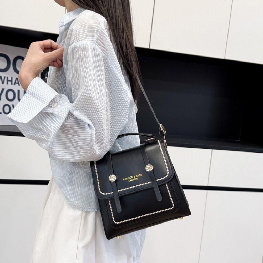 Retro dámská taška přes rameno Přenosná crossbody taška Taška na úrovni Malá čtvercová taška Dívky