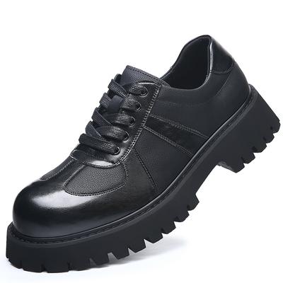 Spring Autumn Business Casual Shoes for Men Black Big Head Retro Platform Shoes Male Fashion New Designer Work Shoes Man