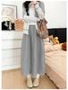 Women's Plus Size Quick-Dry Floral A-Line Midi Skirt - Trendy Summer Workwear 2026 Collection (Pumpkin)